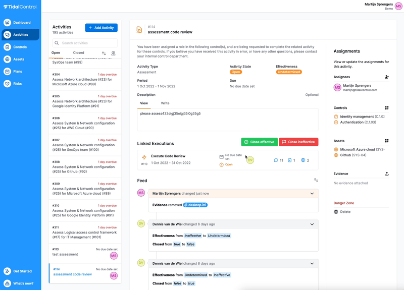 Linking and uploading evidence