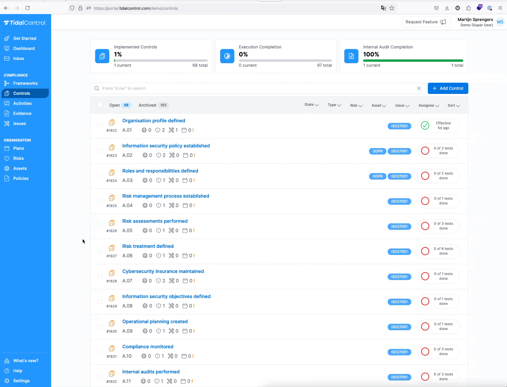 Risk report export to Excel